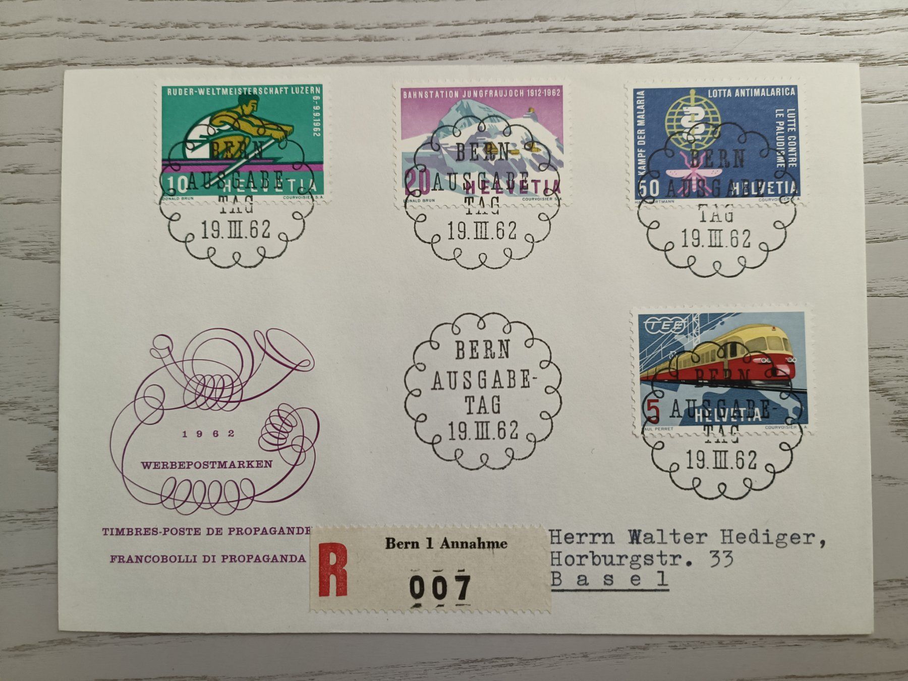 Tutti i francobolli: 1962 FDC Werbemarken – Usato da Dübendorf venduto da goeggi79