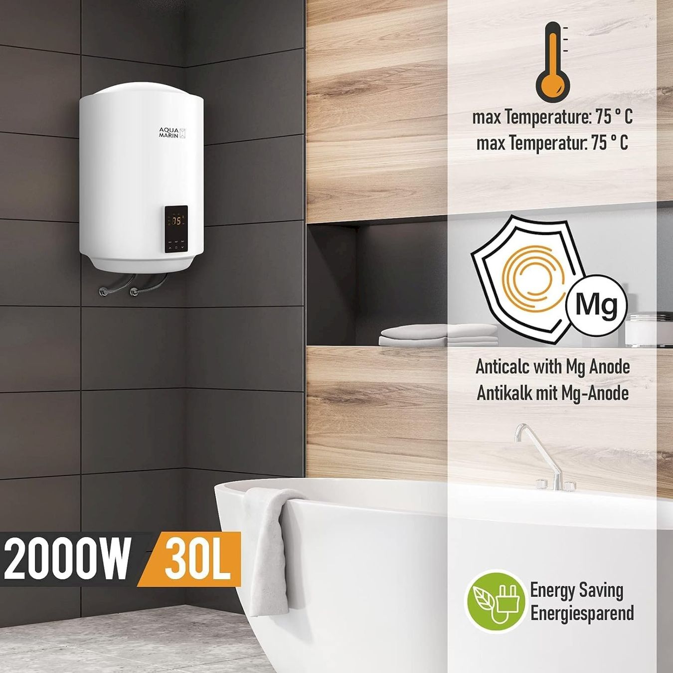 Sanitari: Elektro SMART Warmwasserspeicher 30L – Nuovo e nell'imballaggio originale da Bottighofen venduto da zaap 2