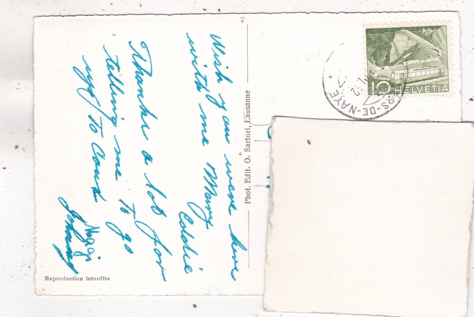 Cartoline postali: Rochers de Naye 1952 – Usato da Herisau venduto da Lisegrat2008 1