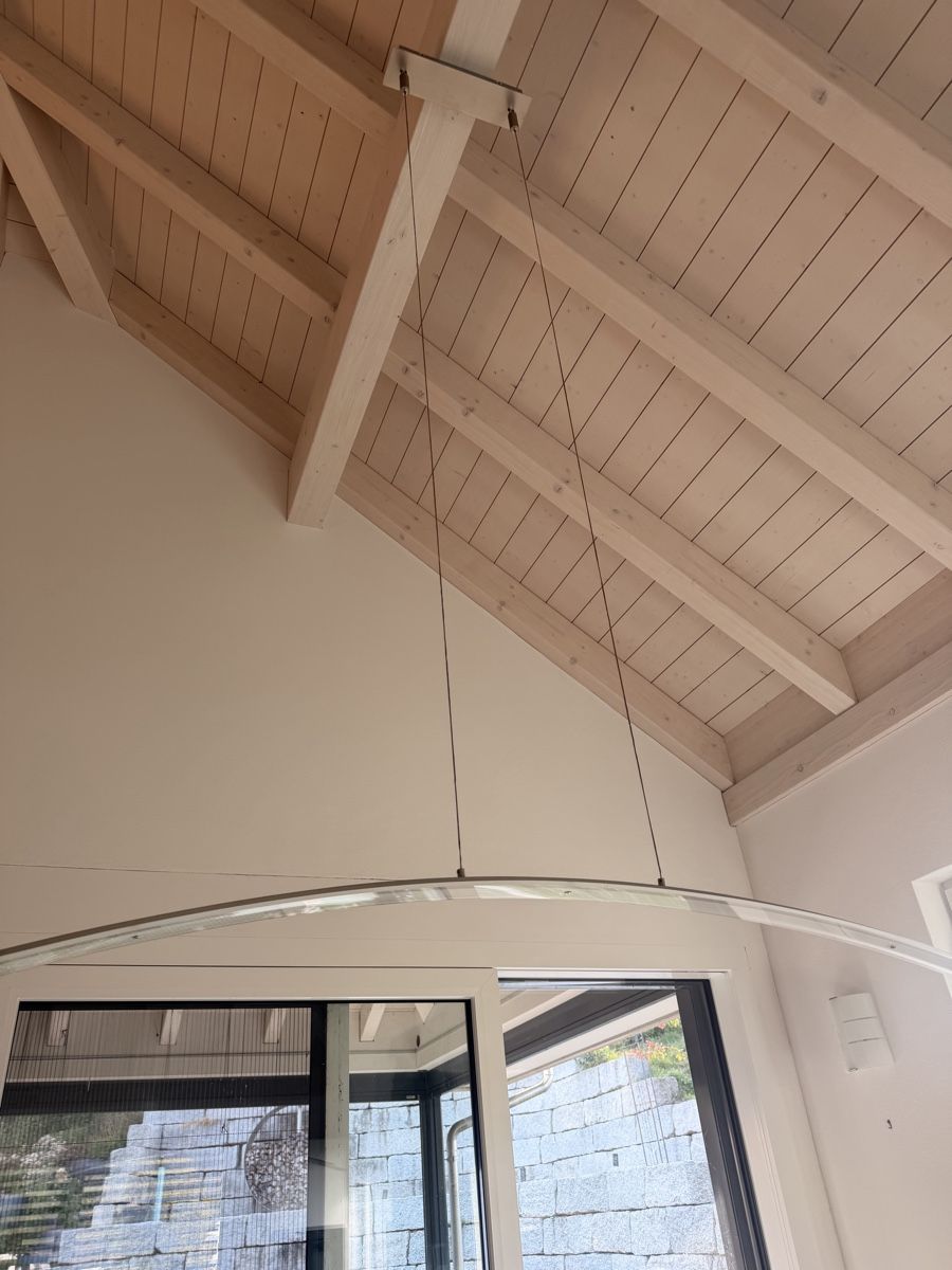 Lampade: Moderne Bogen Pendelleuchte aus Metall/Glas – Usato da Balterswil venduto da new_one-123 1
