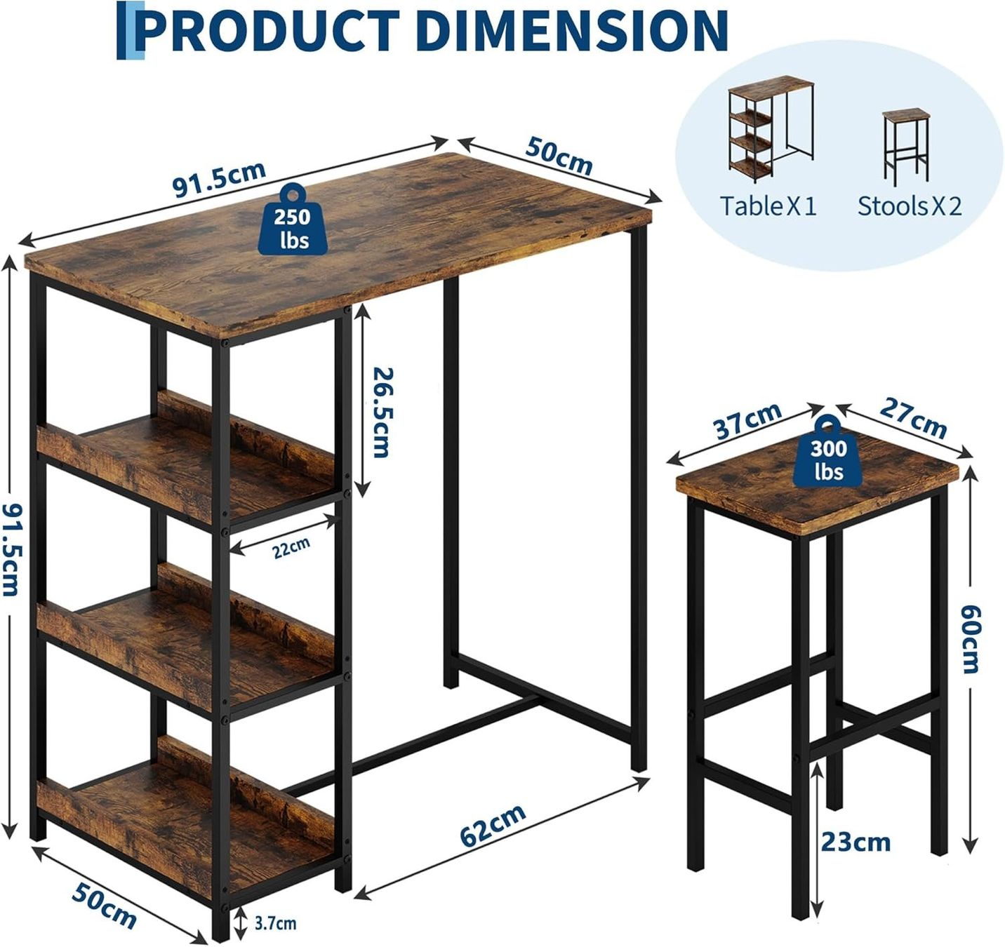 Tables: Bartisch + Hocker, 3-teilig – Neuf (Voir description) à Sins par Taschending 5