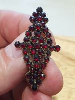 Biedermeier 1870/80er Granat Brosche oder Anhänger