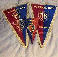 FC Basel Sammlerstücke: 3 Wimpel, gebrauchter Zustand!