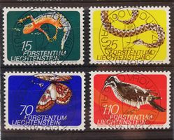 Liechtenstein Serie Kleinfauna II, 1974, Ersttag-Vollstempel