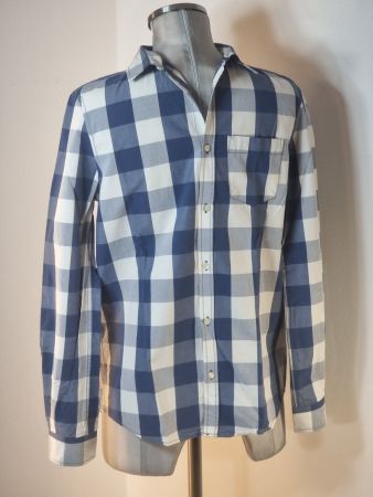 164 ZARA BOYS leichtes Baumwoll Hemd langarm blau weiss kari