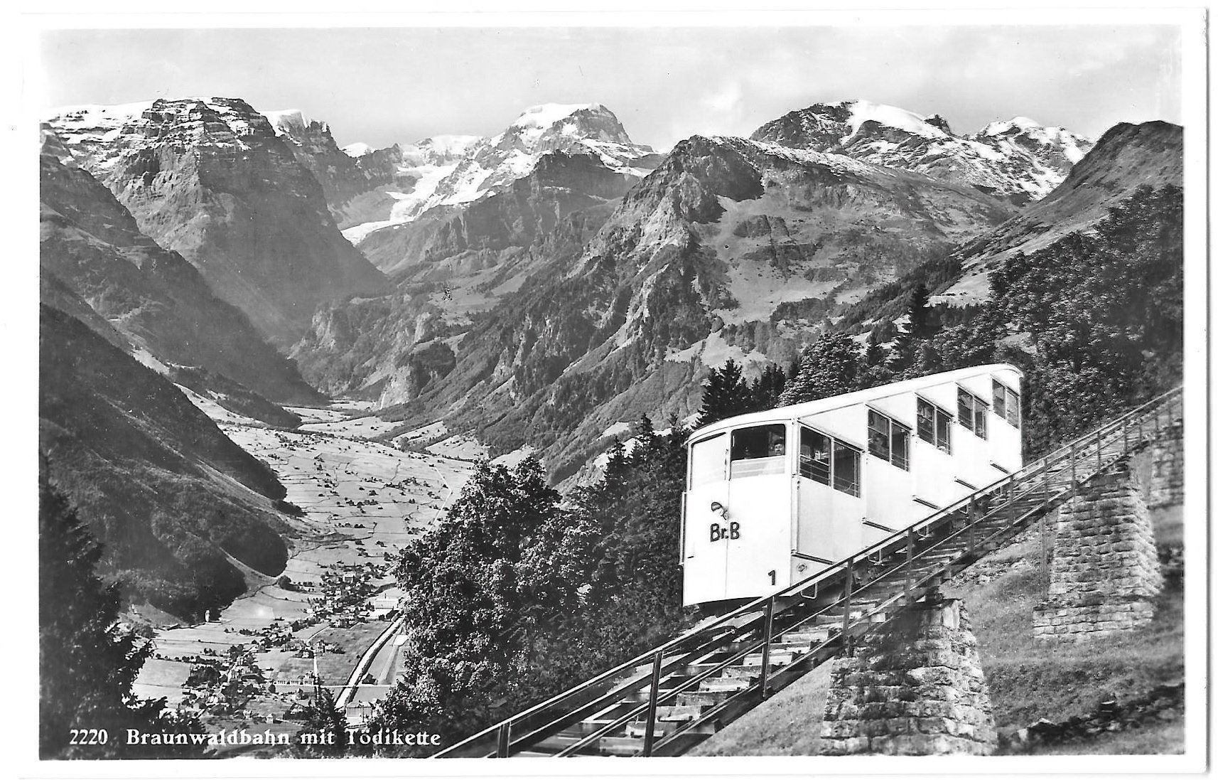 Cartoline postali: Braunwaldbahn mit Tödikette – Usato da Olten venduto da clotaldi