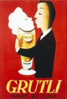 GRUTLI BIERE DE LUXE LOVE 1980 - Affiche
