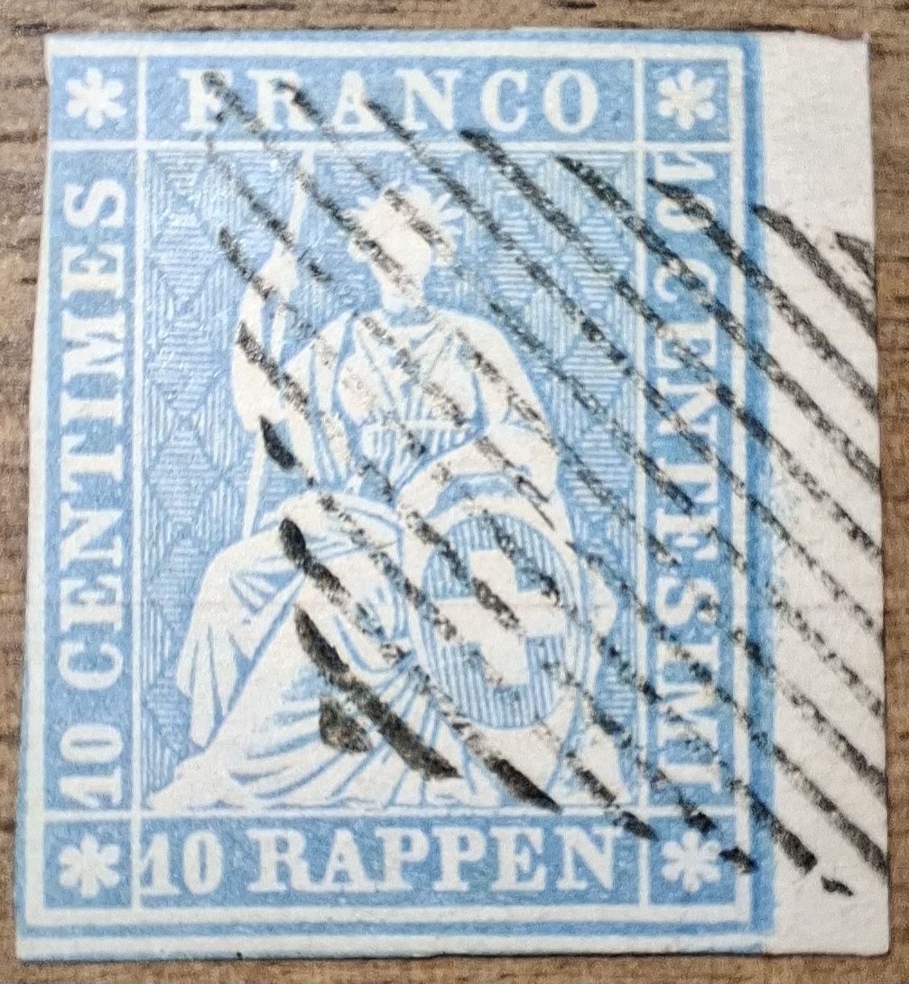 Tutti i francobolli: Strubel 23Ca sign. Kimmel Kat. 300.- – Usato da Balgach venduto da SIMEON27