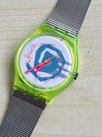 Swatch Uhr transparent mit Mesh-Armband 
