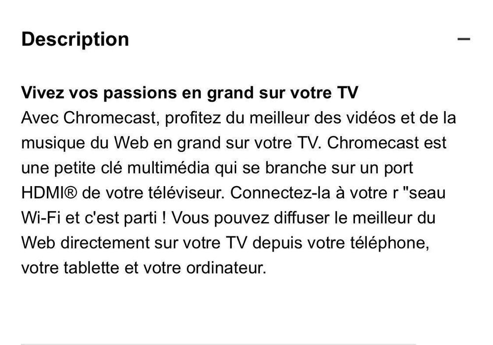 Google Chromecast - Clé HDMI WIFI multimedia