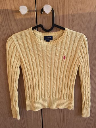 Polo Ralph Lauren Zopfmuster Pullover gelb Grösse S