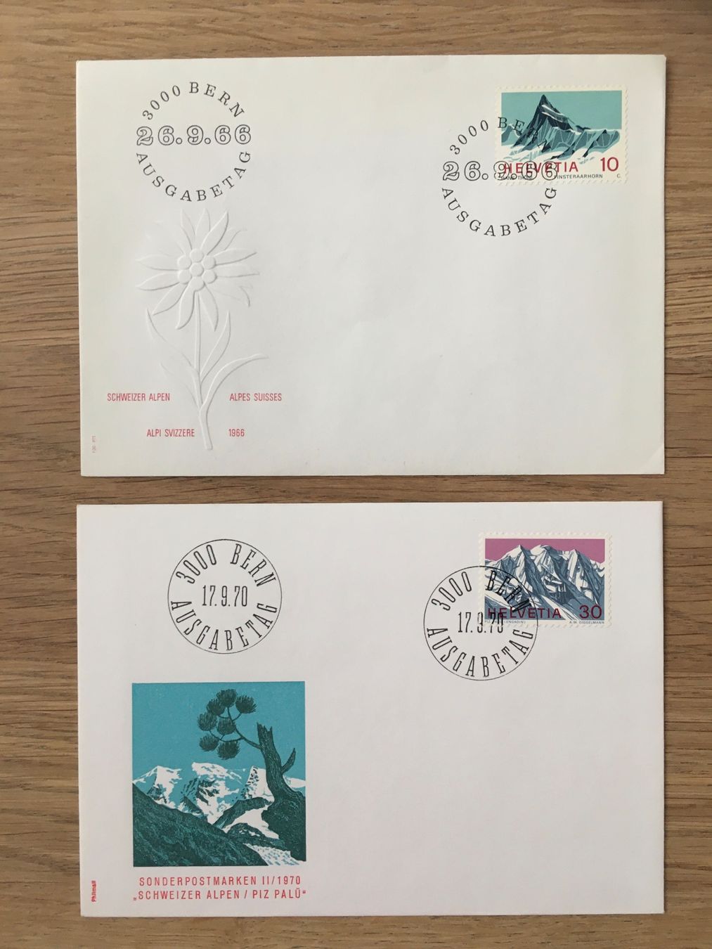 Tutti i francobolli: 4 FDC mit Schweizer Berge, schöne Qualität – Usato da Schübelbach venduto da Philphila71 1