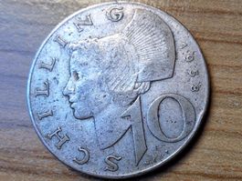 Österreich - 10 Schilling 1958 - Silber!
