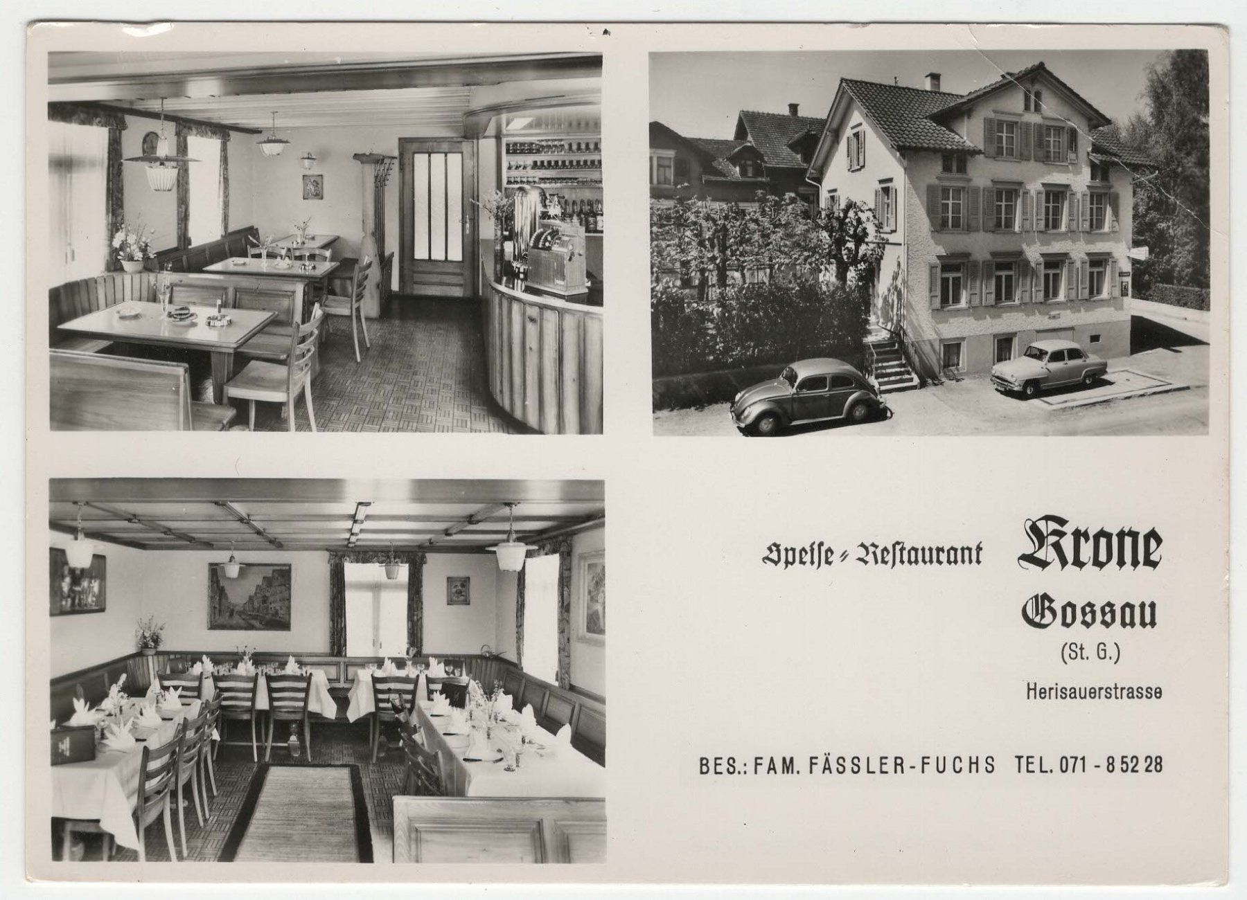 Cartoline postali: Gossau Speise Restaurant Krone – Usato da Winterthur venduto da Wintiwest