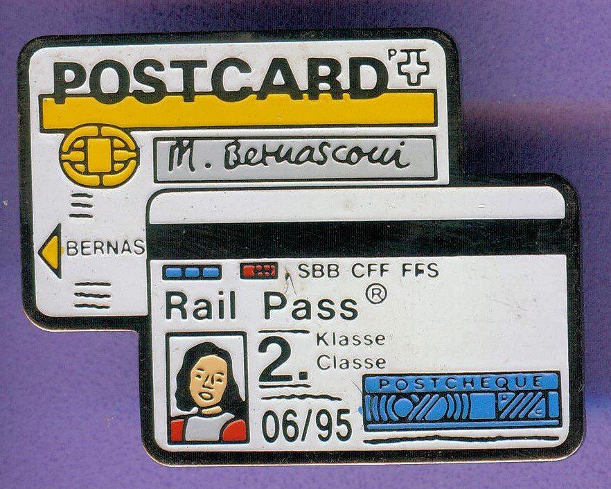 Plaketten & Abzeichen: PTT   POSTCARD & Rail Pass – Gebraucht aus Winterthur von Sammleroase