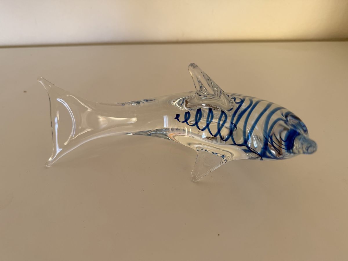 Murano Tutte le decorazioni: Glas Delfin mit blauer Spirale – Usato da Richterswil venduto da giacometti222 1