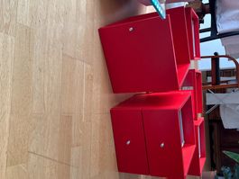 Ikea Kallax Zubehör rot 5 Stück (3xschublade,2xtür),