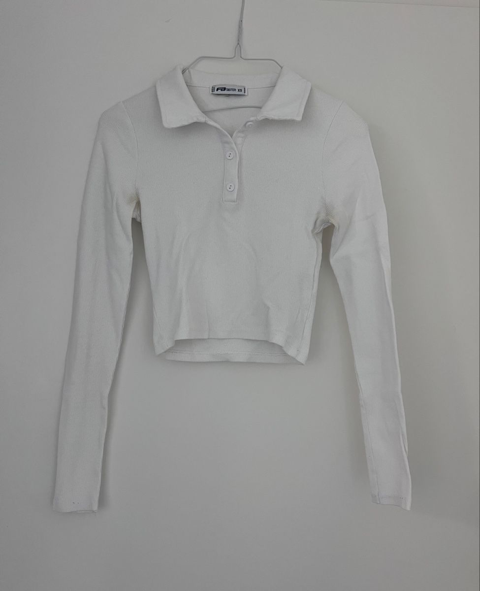 Polo-Shirts: Weisses Langarm-Poloshirt – Gebraucht aus Zürich von man_nq66 1