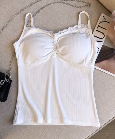 NEUES Top mit Brust Pads uni weiss Gr. XS - 226381