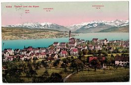 Thalwil und die Alpen, gelaufen 1912
