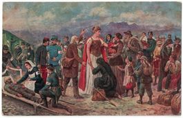 Die hilfreiche Helvetia, gelaufen 1915