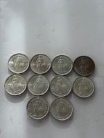 10 x 2 Franken 1963 - 1965  Silber  Stgl