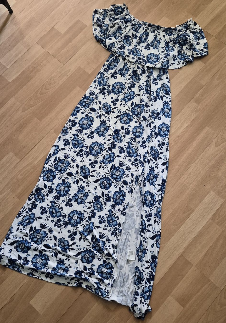 H&M Vestiti: H&M Maxikleid Blumen Weiss Blau Gr. 38 – Usato da Naters venduto da Monika-K 1