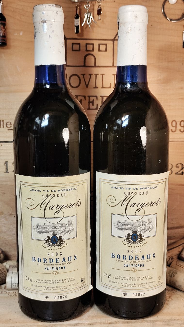 Wein: 2 x 2003 Chateau Margerots  Bordeaux Blanc – Gebraucht aus Büsserach von Vintage-vins 3