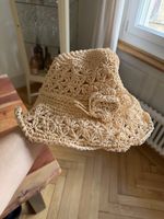 Sommerhut beige gehäkelt neuwertig