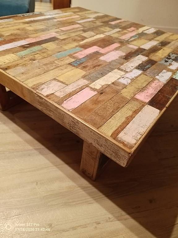 Tische: Table basse d'Inde en bois recyclé  – Gebraucht aus Le Crêt-p-Semsales von VincentC01 3