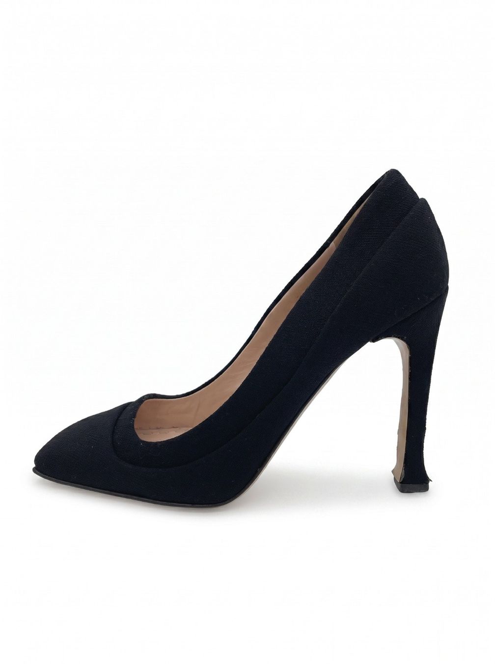 Miu Miu Scarpe da donna: Miu Miu Square Toe Canvas Pump EU 39.5 Schwarz – Usato da Zürich venduto da shoe_shop