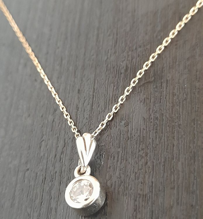 Pendentif Solitaire Diamant 40 Carats – Certifié – Argent 925 – Très Blanc