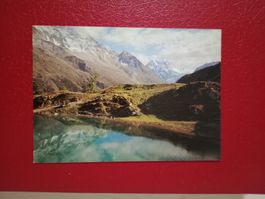 AK Wanderung Bergseen Wallis Lac Bleu mit Beschrieb