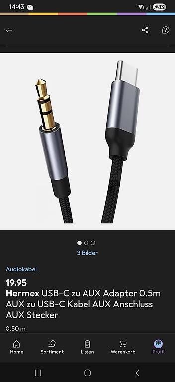 Kabel: USB C zu Aux 3,5mm (Neu) – Gebraucht aus Luzern von Trader2026