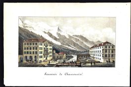 Chamonix Souvenir  Lithographie selten.