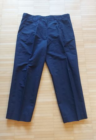Hose, COS, dunkelblau, Leinen/BW, Gr. 44