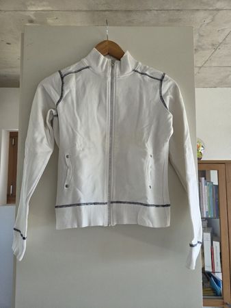 Sweatjacke Yes or No weiss mit Reissverschluss Gr. XS/S