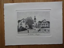 St.Gallen-Bruggen um 1900. Stahlstich