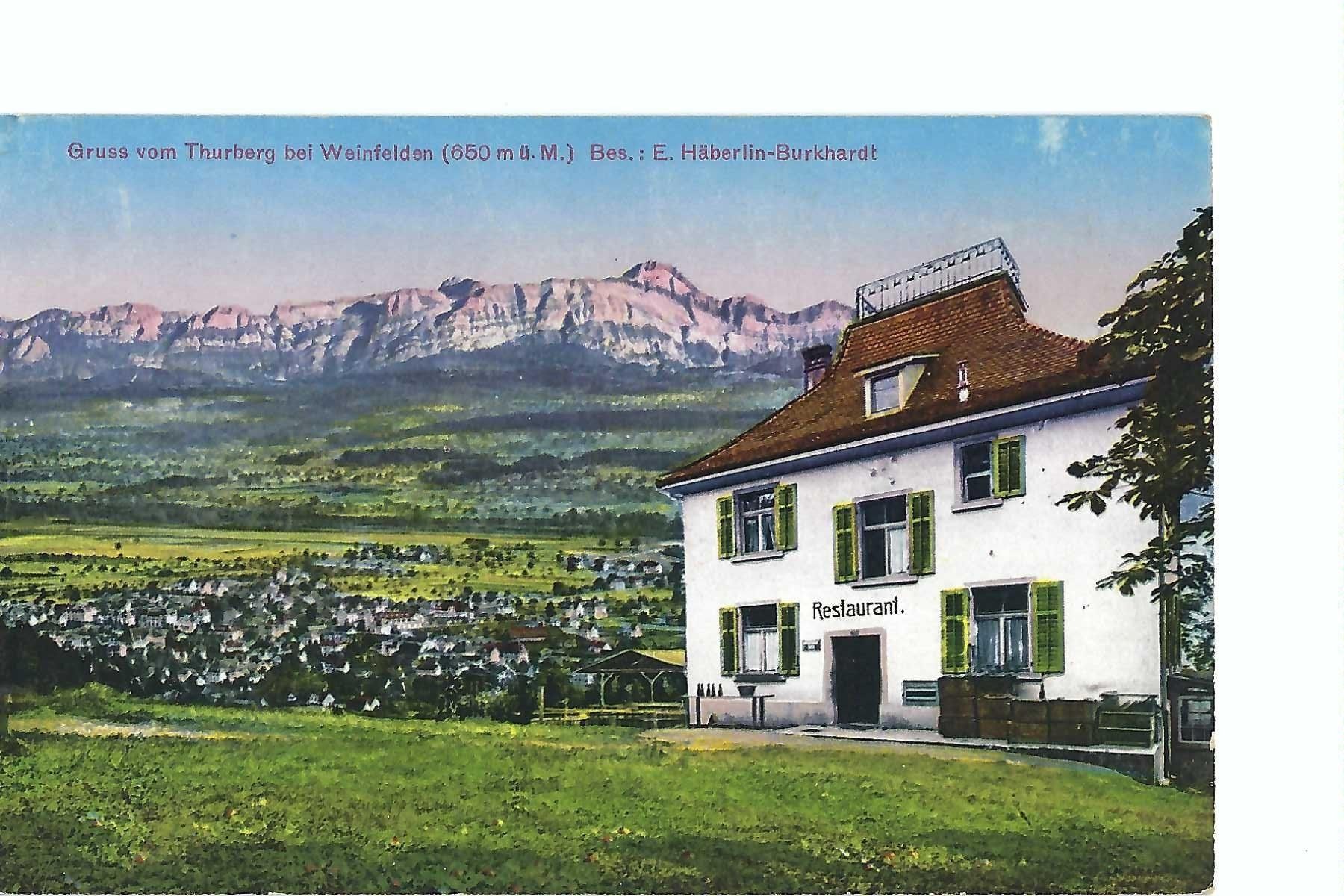 Cartoline postali: Restaurant Thurberg b. Weinfelden Bes. E. Häberlin-Burkhardt – Usato da Thun venduto da 44wart