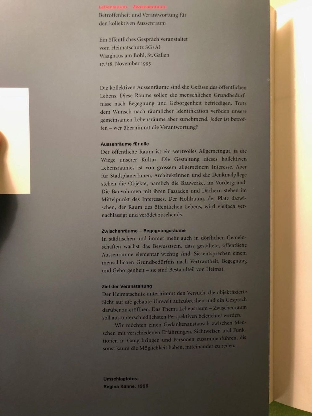Bücher: Lebensraum Zwischenraum – Gebraucht aus Zürich von allp 1