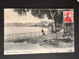 Postkarte Evian-les-bains Englischer Garten 1914  (P206)