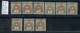 1911:  2-7A+8-10 Portomarken die Marken sind Postfrisch.