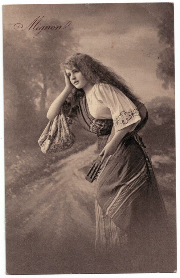 Ansichtskarten: Romantik - Junge Dame mit Saiteninstrument – Gebraucht aus Frauenfeld von POML