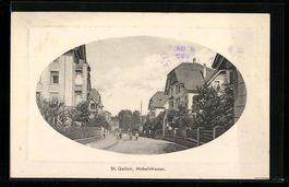 Präge-AK St. Gallen, Hebelstrasse mit P