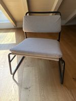 Ikea Stuhl Metall Gestell Stoff Polster Grau guter Zustand