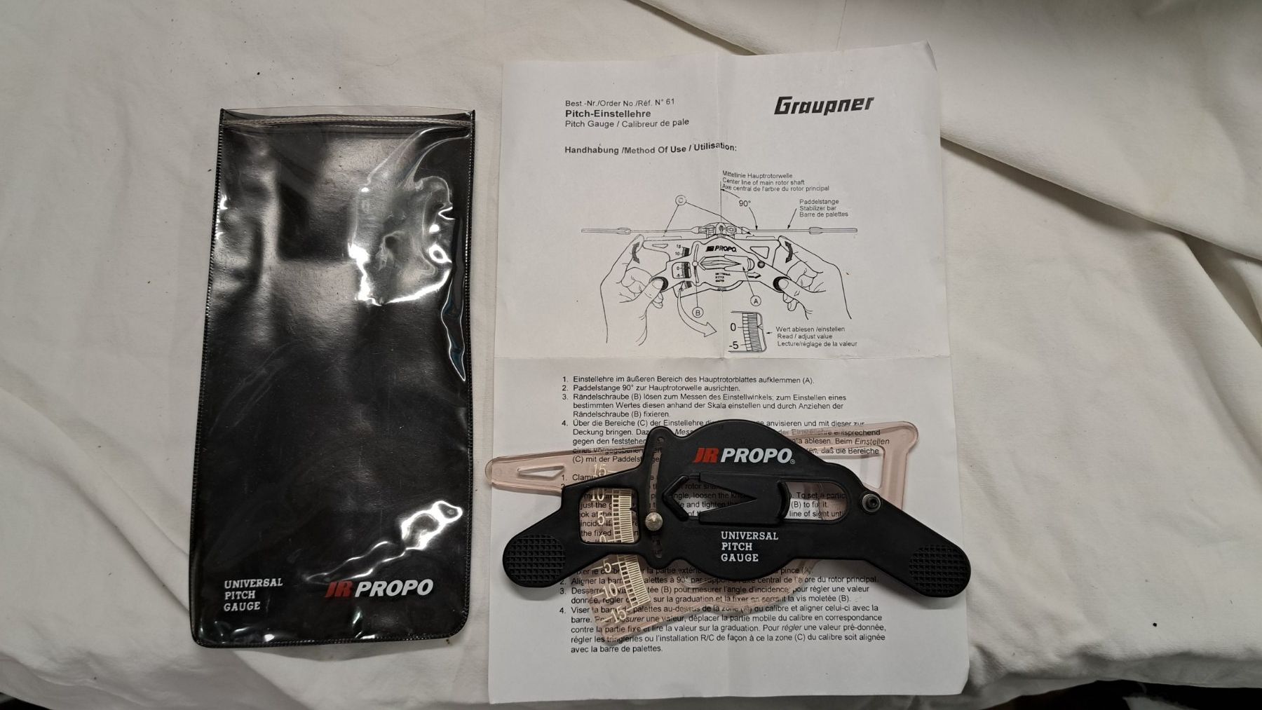 Graupner RC Modellbau: Pitch Einstellehre Graupner JR Propo – Neu und originalverpackt aus Gwatt (Thun) von Quickfresh