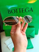 Sonnenbrille Bottega Veneta oval gold neu mit Etui