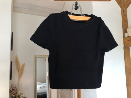T-shirt court noir Zara - Taille S XS - Crop Top Shirt