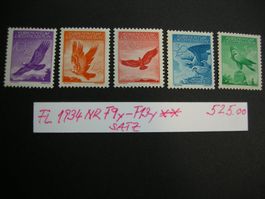 1934, ADLERMOTIVE, F9y-F13y, POSTFRISCH , GLATTE GUMMIIERUNG
