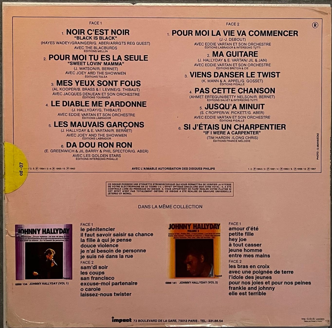 Schallplatten: JOHNNY HALLYDAY - VOLUME 3 - 33 Tours – Gebraucht aus Bussigny von vinyl-pas-cher 1